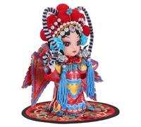 Housoutil Statuette Artisanale de Poupée de L'Opéra de Pékin 13 CM en Matériaux Solide Décoration Orientale pour Intérieur et Collection de Poupées Traditionnelles