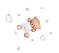 Housoutil Stickers Muraux Chambre Petite Ours Pvc Décoratif Pour Interrupteur Lumineux Autocollants Mural Faciles à Poser Et Retirer Sans Traces Pour Salon Et Chambre