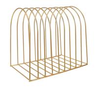 Housoutil Support Bibliothèque de Bureau en Fer Doré Grosse Taille, Étagère Semi-Circulaire Multifonction à Plusieurs Niveaux, Organisateur de Bureau Compact pour Espace de Travail