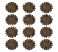 Housoutil Supports de Broches Ovales en Alliage Vintage 12 Pièces - Plateaux Vierges pour Loisirs Créatifs Accessoires DIY pour Fabrication de Badges Épingles à Sécurité pour