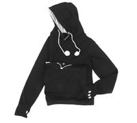 Housoutil Sweat à Capuche avec Poche Porte-Chien Sécurisée Noir Unisexe en Polyester Confortable et Pratique pour L'automne et l'hiver, Adapté aux Chiots et Chiens