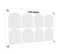 Housoutil Tableau Blanc Effaçable à Sec en Acrylique Transparent Magnétique pour Frigo, Planificateur Hebdomadaire Aimanté, Tableau Mémo pour Organisation à Domicile
