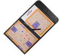 Housoutil Tableau de Coaching Basketball Pliable 3 Volets en Pu Solide, Tableau Blanc Effaçable à Sec, Équipement D'entraînement Sportif Portable pour Entraîneurs de Basket-ball