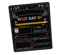 Housoutil Tableau Scolaire Réutilisable Bois Signe de Rentrée Scolaire Double Face pour Garçon Fille Premier Jour de Maternelle et Préscolaire Accessoire de Souvenir pour Capturer Moments de