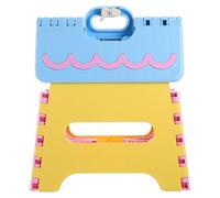 Housoutil Tabouret Pliable Portable en Plastique 18 Cm Épais Bleu, Petit Tabouret Multifonction pour Maison, Salle de Bain, Jardin et Camping, Marchepied Léger et Compact pour Adultes