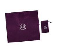 Housoutil Tapis de Tarot en Velours Violet 60X60 CM Pochette de Rangement 11,5X18 CM, Ensemble de Tissu pour Cartes de Tarot et Cristaux, Accessoires pour Pratiques Divinatoires