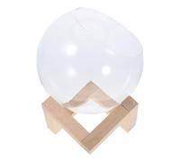 Housoutil Terrarium en Verre Transparent Ø12 CM avec Support en Bois Vase pour Plantes Succulentes et Propagation Pot Hydroponique Décoratif pour Jardin Intérieur et Bureau Kit Terrarium