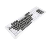 Housoutil Touches du Clavier Pbt Profil Standard Hauteur, Accessoires pour Clavier Mécanique, Ensemble 104 Touches, Solide Et Coloré, Protection Rayures, Usage Bureautique Et Gaming, Gris Blanc