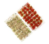 Housoutil Touffes de Gazon Artificiel et Fleurs Miniatures, Décoration de Maquette pour Modélisme Train, 2 Boîtes Colorées, Ornements Micro-paysages DIY, Accessoire Paysage Militaire