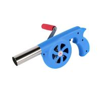 Housoutil Ventilateur Manuel pour Barbecue Extérieur Souffleur à Manivelle en ABS et Fer Mini Souffleur Portable pour Grillades Accessoire Camping Allume-Charbon sans Électricité Bleu