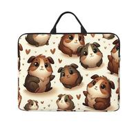 Housse à fermeture éclair pour ordinateur portable 14" Motif cochon d'Inde Marron