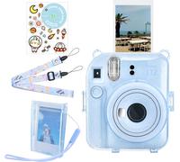 Housse À Paillettes Pour Fujifilm/Polaroid Instax Mini 12 Étui De Protection Transparent Amélioré Avec Bandoulière, Boîte Photo Et Autocollant Diy - Paillettes Bleu[CLI1134]