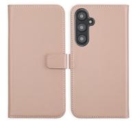 Selencia Selencia Étui portefeuille en cuir véritable pour Samsung Galaxy S24 FE Dusty Pink Rose clair