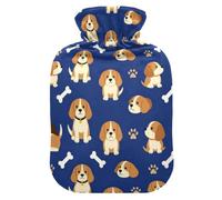 Housse amovible douce en polyester 95 % élasthanne 1 l 2 l pour l'hiver | Housse amovible en velours 95 polyester 5 élasthanne pour bouillotte fièvre froide compresse drôle Beagle Dog Lover Cadeau