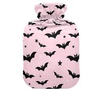 Housse amovible douce en polyester 95 % élasthanne 1 l 2 l pour l'hiver | Housse extérieure lavable en machine - Chauffe-mains - Chauve-souris - Rouge à joues - Étoile effrayante