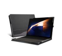 VEVOOD Housse Amovible en Cuir PU pour Ordinateur Portable Samsung Galaxy Book 3 Pro/Galaxy Book 3 Pro 360/Galaxy Book 3 Ultra 16'' (Gris/Noir)