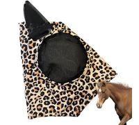 Housse anti-mouches pour chevaux | Couvre-tête de cheval anti-morsure imprimé léopard, protection du visage respirante pour cheval anti-morsure produit de soins pour cheval pour entraînement équestre
