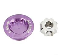 Housse anti-poussière en alliage d'aluminium M20 pour vélo de route Hollowtech II, capuchon de pédalier usiné CNC ultra léger avec outil hexagonal M6, composant de vélo ajusté de précision (violet)