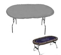 Housse anti-poussière imperméable pour tables de poker ovales en tissu Oxford 420D avec cordon de serrage pour une protection fiable toute l'année (Noir)