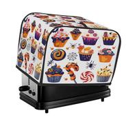 Housse anti-poussière pour machine à pain Motif dessin animé Halloween Candy Dessert Toaster 2 tranches