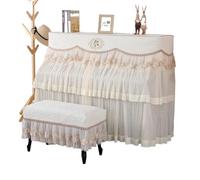 Housse anti-poussière pour piano droit, Ensemble de housse piano droit en dentelle avec tabouret, multicolore, plusieurs tailles, décoration la maison(Beige,Piano - Single Stool)