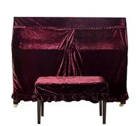 Housse anti-poussière pour piano droit, Housse de piano en velours macramé multicolore plusieurs tailles lavage à la main(Red Piano cover)