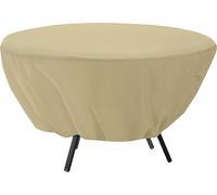 Housse anti-poussière pour tables rondes, imperméable, pour l'extérieur, pour le mobilier de jardin et de terrasse (Beige)