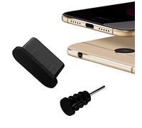 Housse Anti-poussière USB 3.1 Type C pour Samsung Galaxy S23 S23+ Ultra S22 S22+ S22 S21 FE S21+ 5G S20 FE S20+ Plus A54 A34 A14 A04 A53 A23 A13 Note 10 S10 | Capuchon de Protection pour Casque Noir