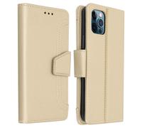 Housse Apple iPhone 12 / 12 Pro Étui Folio Portefeuille Fonction Support doré