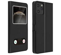Housse - Apple - iPhone 12 / 12 Pro - Étui Intégral - Double Fenêtre - Support Vidéo Noir