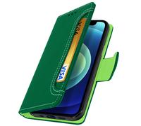 Housse Apple iPhone 12 Mini Étui Folio Portefeuille Fonction Support vert