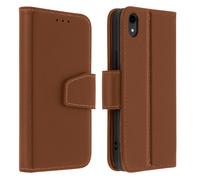 Housse Apple iPhone XR Cuir Porte-carte Fonction Support Premium marron