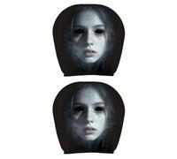 Housse Appuie Tete Voiture Visage Universal Soft Spooky Case Spooky Headrest Covers for Trip Travel Commuting Home Trick Party Fall Holiday Event Racing Driving