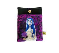 Housse artisanale pour livres et tablettes de la mariée Cadáver de Tim Burton + marque-page cadeau, housse en coton écologique, matelassée inspirée. Cadeau idéal pour les adolescents.