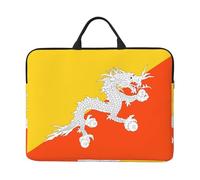 Housse avec poignée pour ordinateur portable 14" Motif drapeau du Royaume du Bhoutan Compatible avec ordinateur/tablette 14"