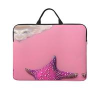 Housse avec poignée pour ordinateur portable 14" Motif plage de sable rose