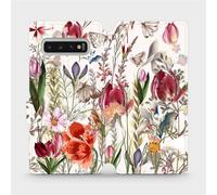 Housse avec rabat pour Galaxy S10 Plus, Mobiwear Book, bouquet de fleurs