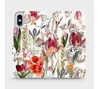 Housse avec rabat pour iPhone Xs, Mobiwear Book, bouquet de fleurs
