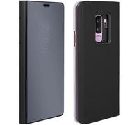 Housse pour Samsung Galaxy S9 Plus Étui Miroir Clapet Coque pour Rigide Fonction Support Noir