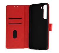 Housse - AVIZAR - Samsung Galaxy S22 - Rouge - Fonction Support - Étui Folio Chesterfield
