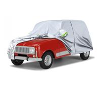 Housse Bache Voiture Exterieur Hiver Remplacement pour Renault 4/4L/R4 1961-1992, Couverture de Voiture Protection Anti-UV Personnalisé, Garage Complet Bandes Réfléchissantes, Argent