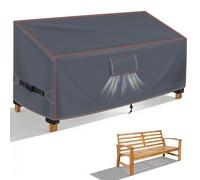 Housse Banc de Jardin 2 Places 133x70x63/86 cm, Imperméable Housse de Protection Banc Extérieur avec Aérations, Résistant au Vent, Anti-UV Tissu Oxford 420D Bache Canapé de Jardin, Gris