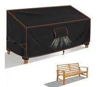 Housse Banc de Jardin 2 Places 133x70x63/86 cm, Imperméable, Noir | Housse de protection banc extérieur avec aérations, résistant au vent, anti-uv, tissu oxford 420D, bache canapé de jardin