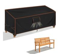 Housse Banc de Jardin 3 Places 183x75x66/91 cm, Imperméable, Noir