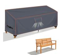 Housse Banc de Jardin 4 Places 203x75x66/91 cm, Imperméable Housse de Protection Banc Extérieur avec Aérations, Résistant au Vent, Anti-UV Tissu Oxford 420D Bache Canapé de Jardin, Gris