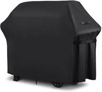 Housse Barbecue Exterieur, Barbecue Gaz, Oxford 600D, Bâche de Protection BBQ avec Cordon Ajustable, Anti-Vent, Anti-UV, Impermeable, Noir (147x61x117cm)
