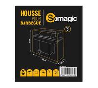 Somagic – Housse de barbecue L165 x l63 x H90 cm – Polyester imperméable et déperlante – Noir