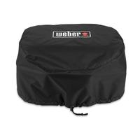 Weber Premium Housse de Protection Type Bonnet pour Barbecue Lumin Compact, Respirante, résistante aux UV et à l’Eau, Protection Contre Le Vent et Les intempéries, Noir (3400305)
