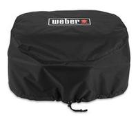 Weber Premium Housse de Protection Type Bonnet pour Barbecue Lumin Compact, Respirante, résistante aux UV et à l’Eau, Protection Contre Le Vent et Les intempéries, Noir (3400305)