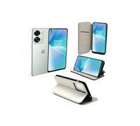 Housse blanche pour OnePlus Nord 2T 5G / One Plus Nord 2T 5G étui protection Portefeuille à Rabat avec Porte Cartes pochette
